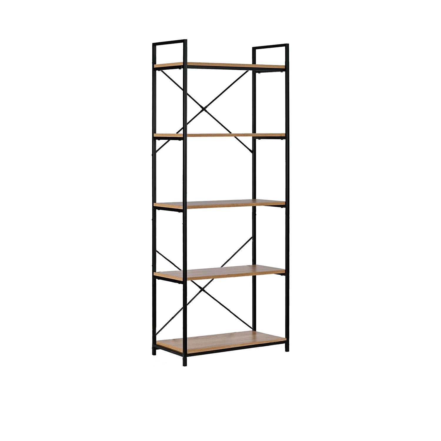 Estantería metalica industrial miño, 5 baldas, negro 170x60x30 cm