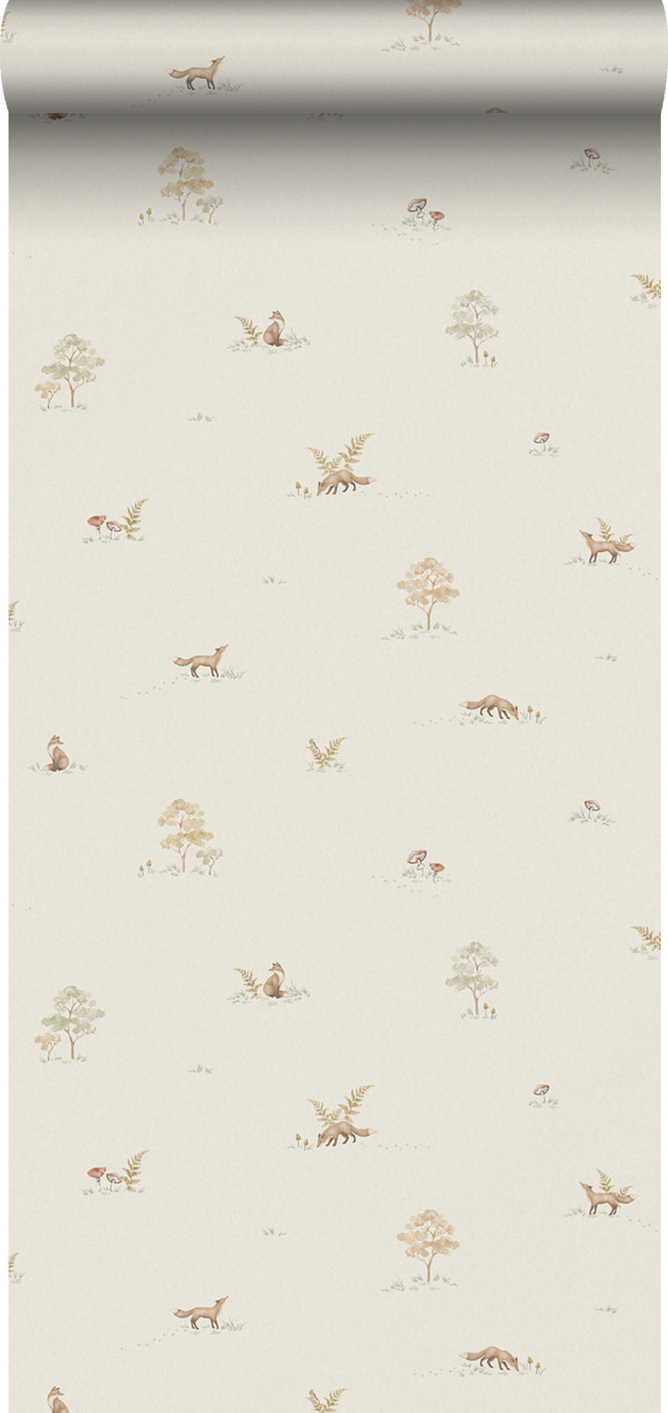 Borastapeter papel pintado bosque con animales del bosque beige