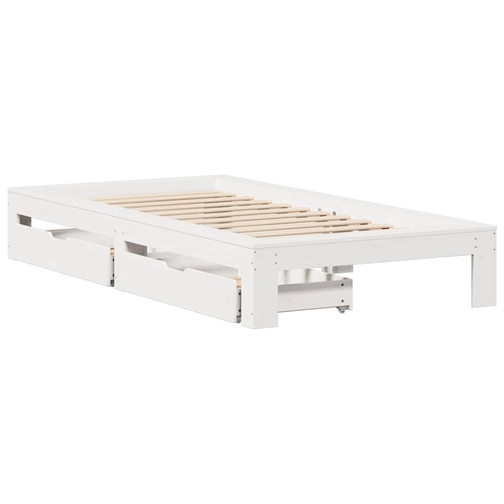 vidaXL estructura de cama sin colchón madera maciza blanca 90x190 cm