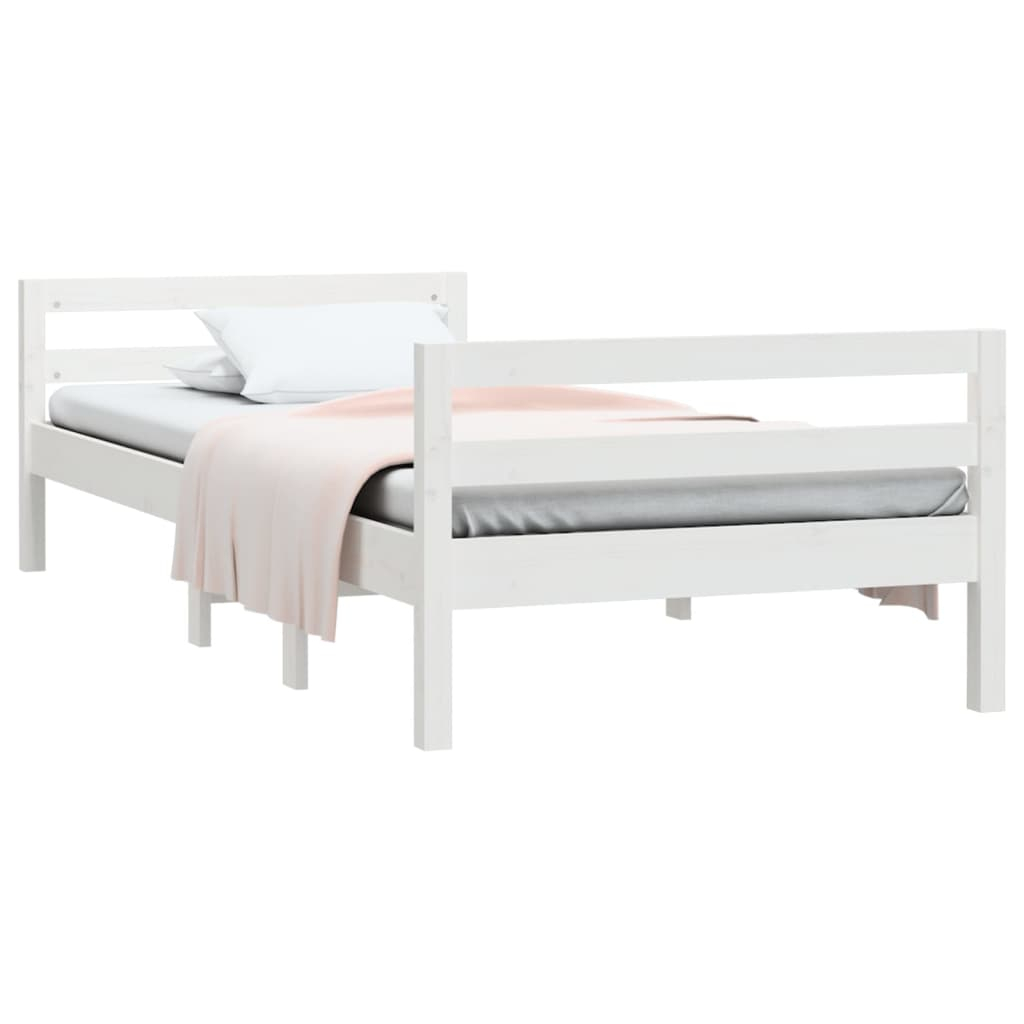 vidaXL estructura de cama sin colchón madera maciza blanca 90x190 cm