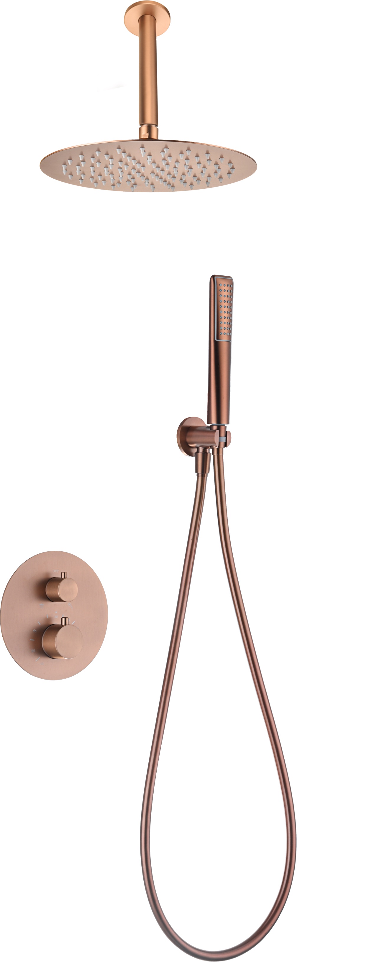 Imex - columna ducha empotrada termostática oro rosa