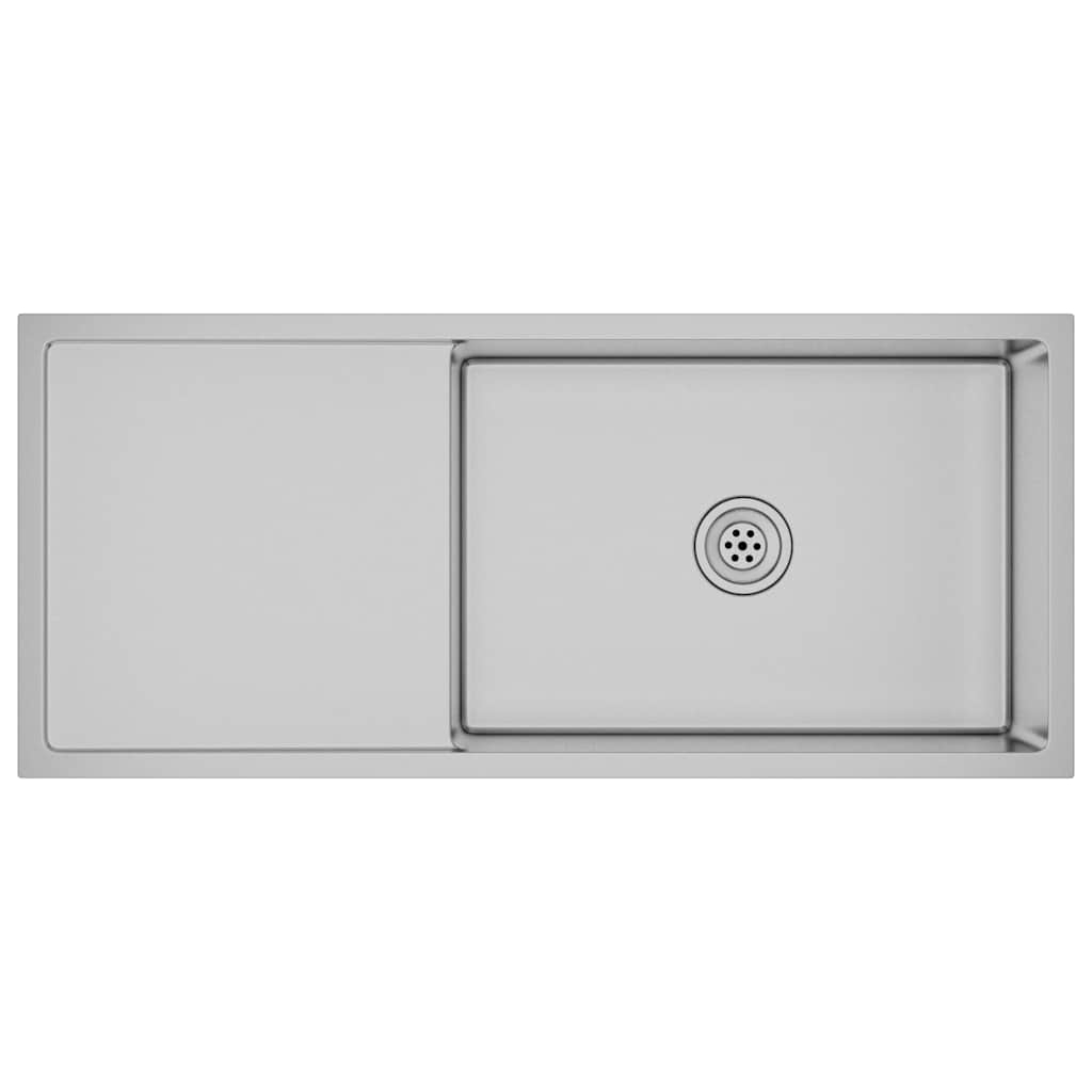 vidaXL fregadero de cocina hecho a mano de acero inoxidable