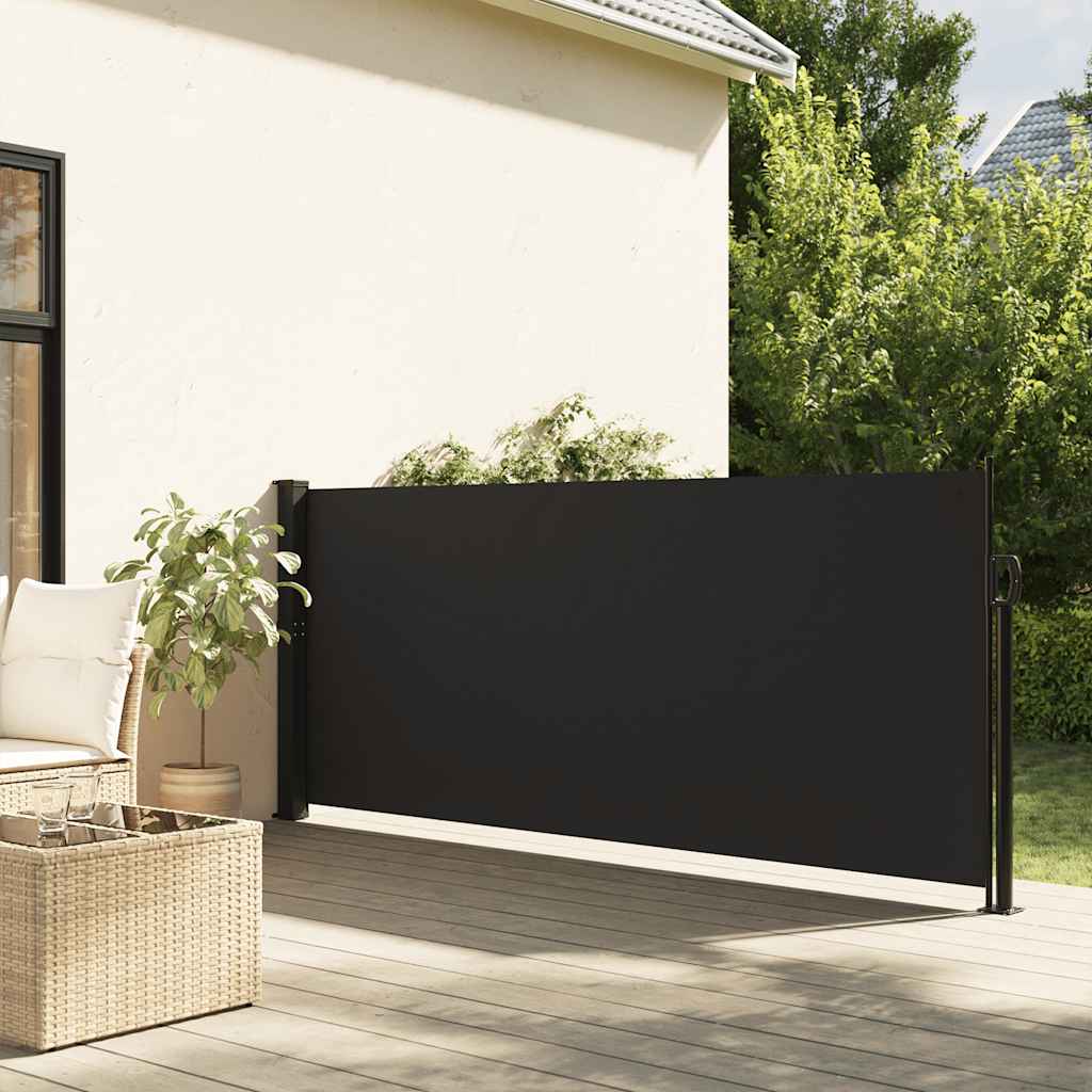 Pantalla de jardín, toldo lateral retráctil negro 140x600 cm ety5869474