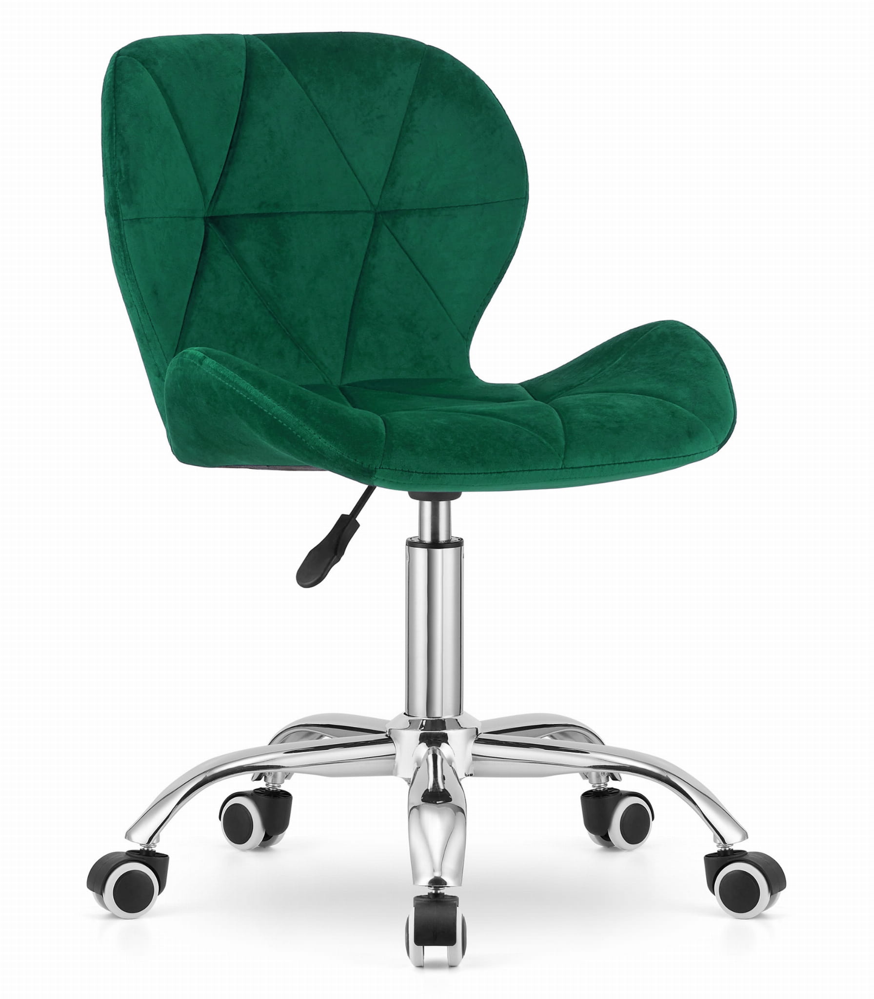 Silla giratoria valora avola de terciopelo verde, ergonómica para oficina