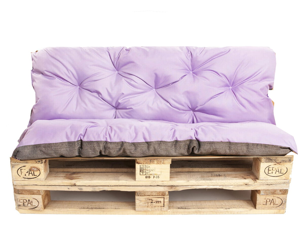 Cojines para palets de 120x60x40cm, cojines para sofá jardín morado claro