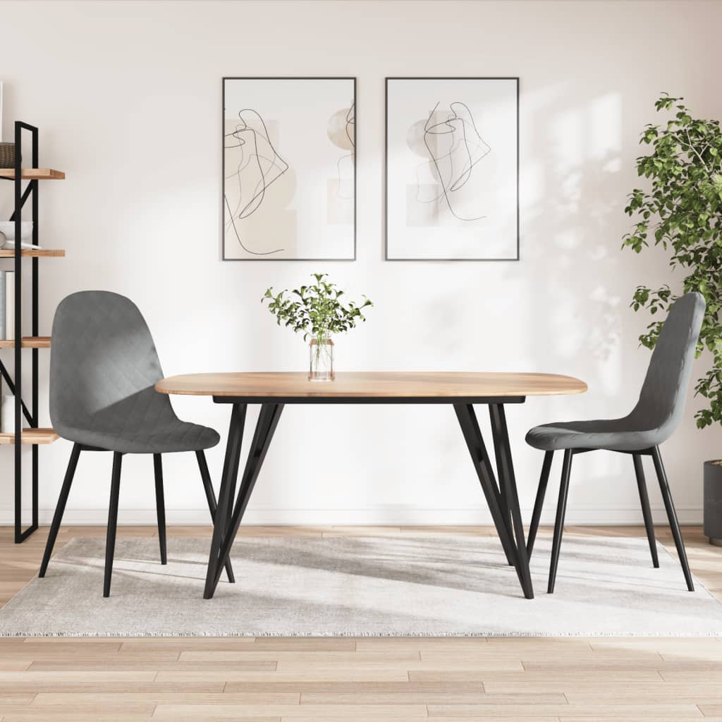 Sillas de comedor 2 unidades terciopelo gris claro qweo2427