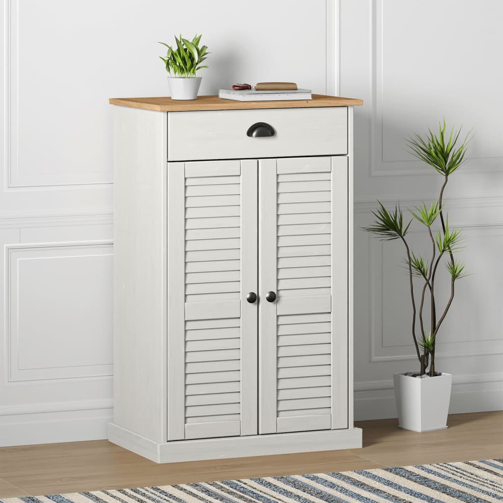Zapatero vigo madera maciza de pino blanco 60x35x96 cm esxt9038