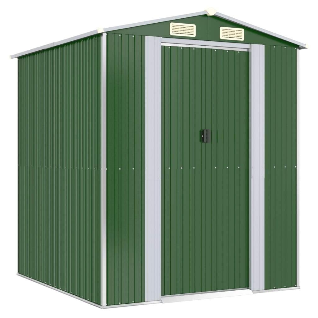 vidaXL cobertizo de jardín acero galvanizado verde 192x191x223 cm