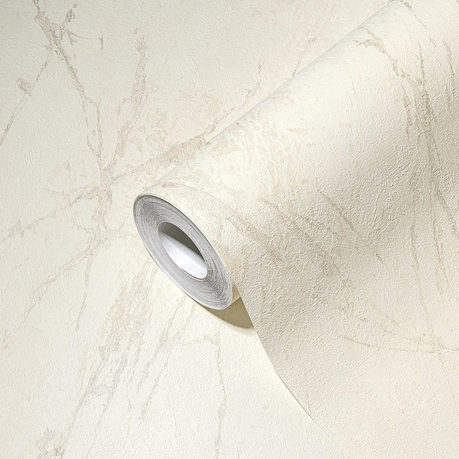 A.s. Création papel pintado marmol beige crema y gris - 53 cm x 10.05 m