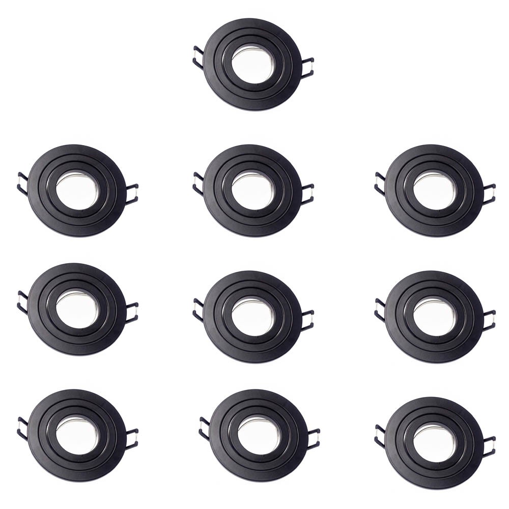 Pack 10 foco empotrable orientable classic redondo negro wonderlamp 1xgu10