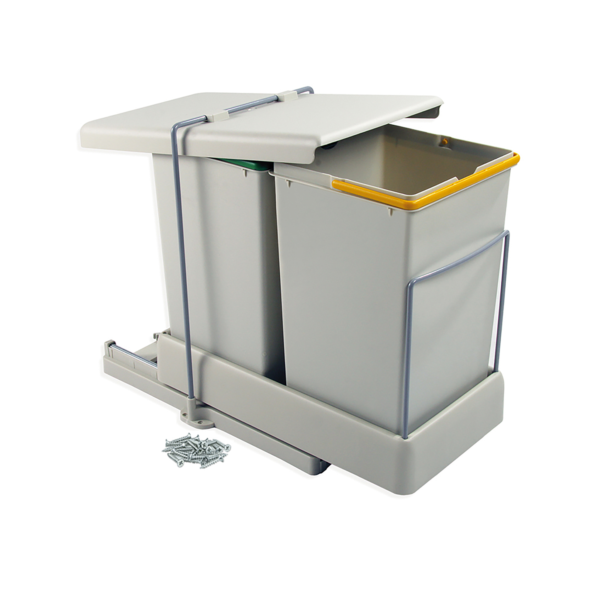 Contenedor de reciclaje de fijación inferior y extracción automática con