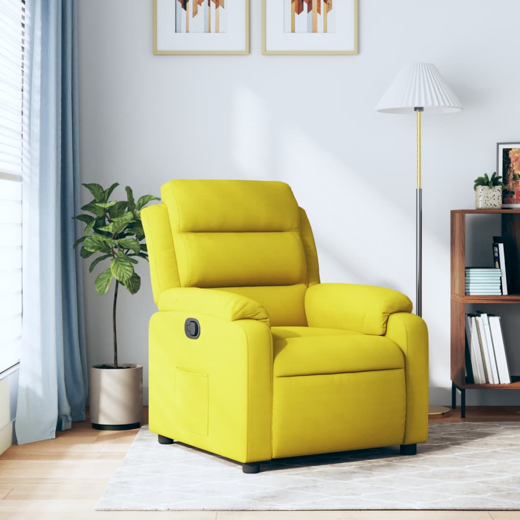 Sillón reclinable terciopelo amarillo qweo7765