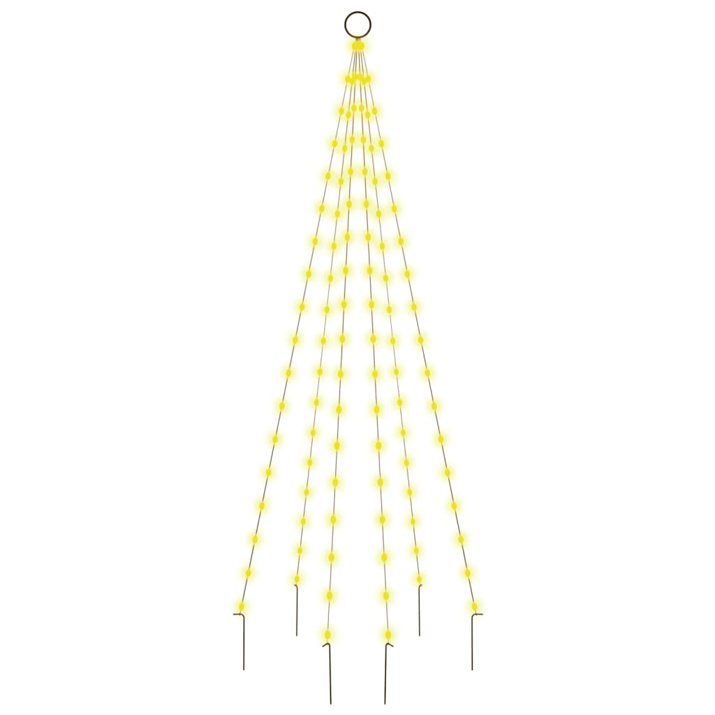 vidaXL árbol de navidad en asta de bandera 108 LED blanco cálido 180cm
