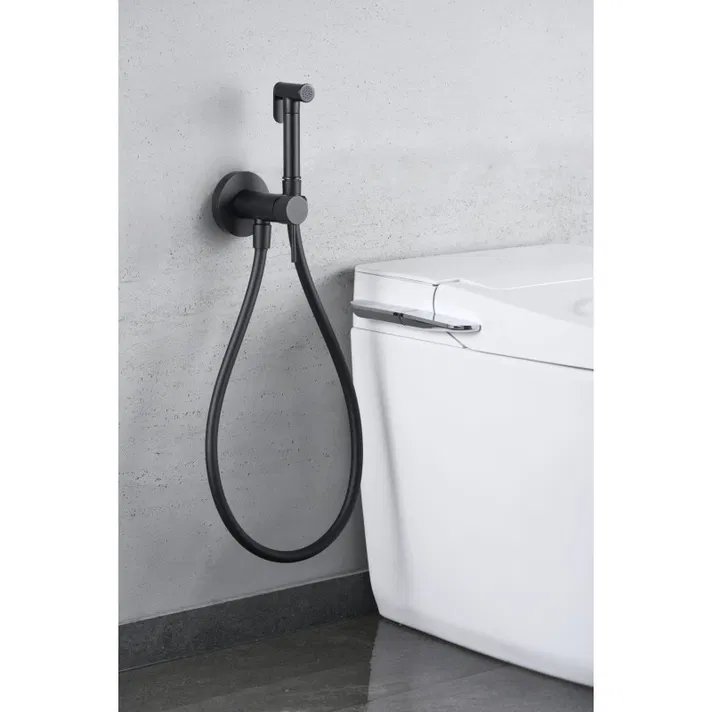 Mice - ducha higiénica empotrada - grifo bidet empotrado - negro mate