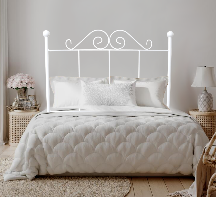 Cabecero forja palacio de 135 blanco 143x125x4. Matris