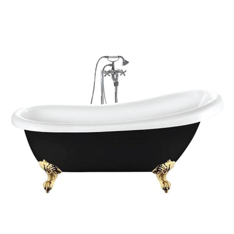 Bañera con patas richmond negra 171 cm patas águila doradas