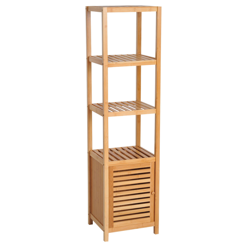 Estantería bambú baño 33x36.5x140 cm bambú color marrón Homcom