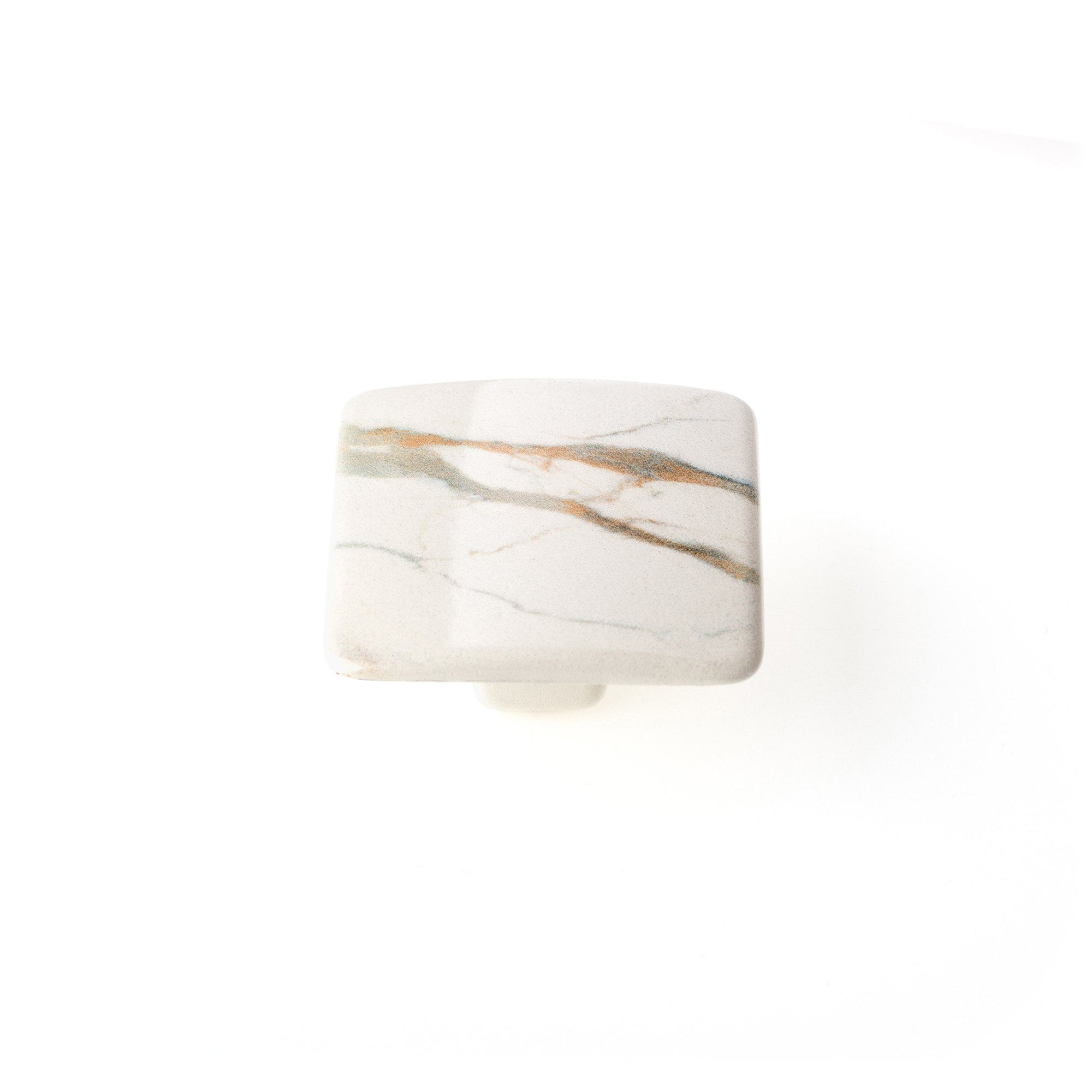 Pomo para mueble rei e706 | 37x37 mm | blanco - amarillo | zamak