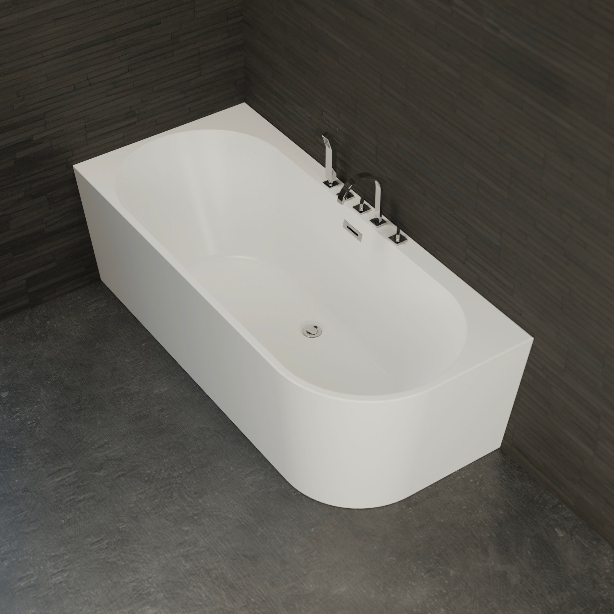 Bañera exenta capri 170 gauche blanche + robinetterie chromée 170 x76 x