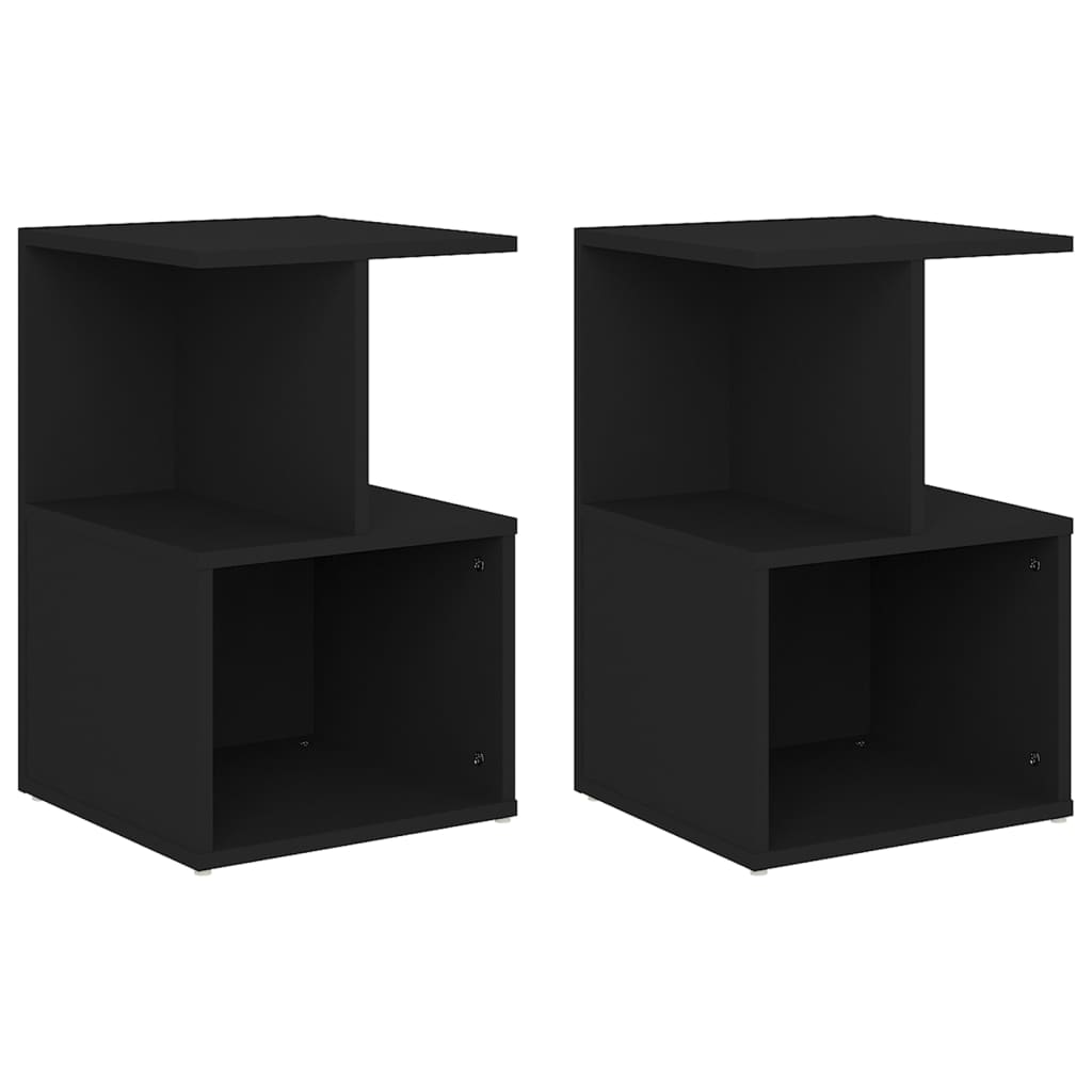 Casa lúmina - set de 2 mesita de noche negro madeira 35 x 35 x 55 cm