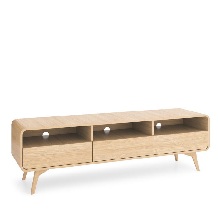 Mueble tv - roble vicenza 180x52x39 cm - 3 cajones