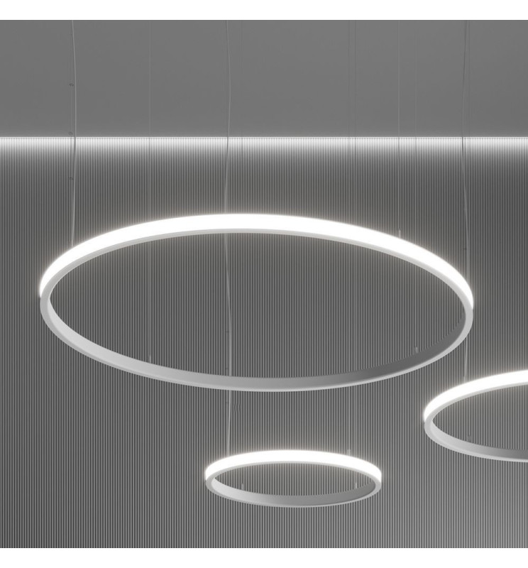 Lámpara circular colgante blanca space venus, 90cm, 54w, luz cálida 2700k