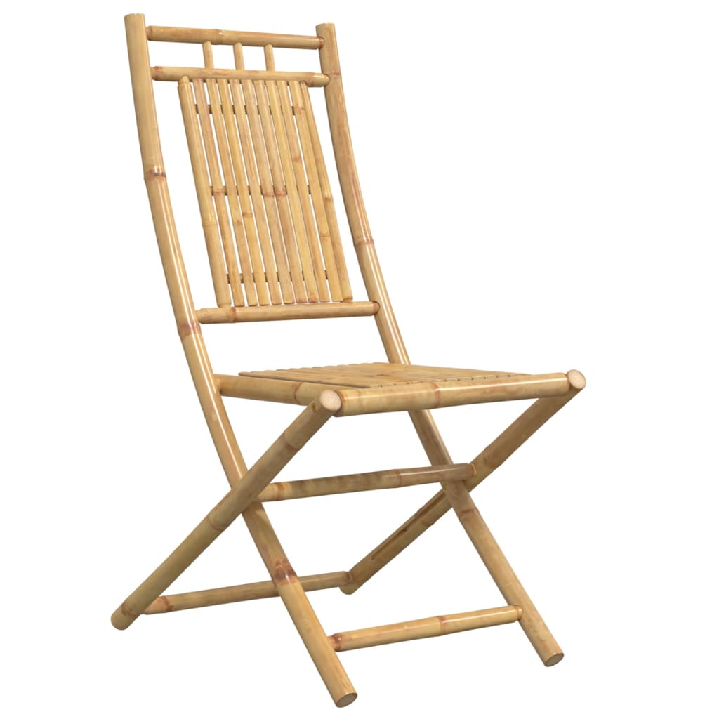 vidaXL sillas de jardín plegables 8 unidades bambú 46x66x99 cm