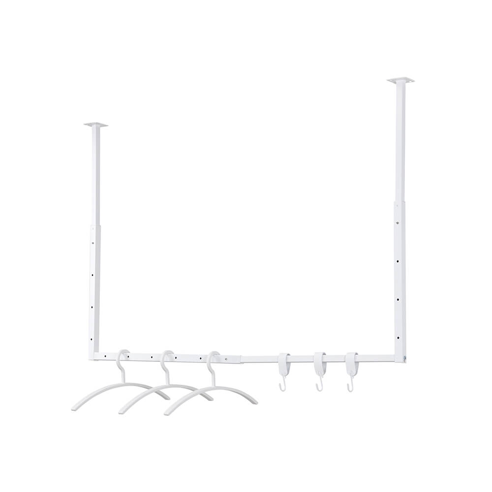 Perchero de metal con percha y ganchos en s sway blanco