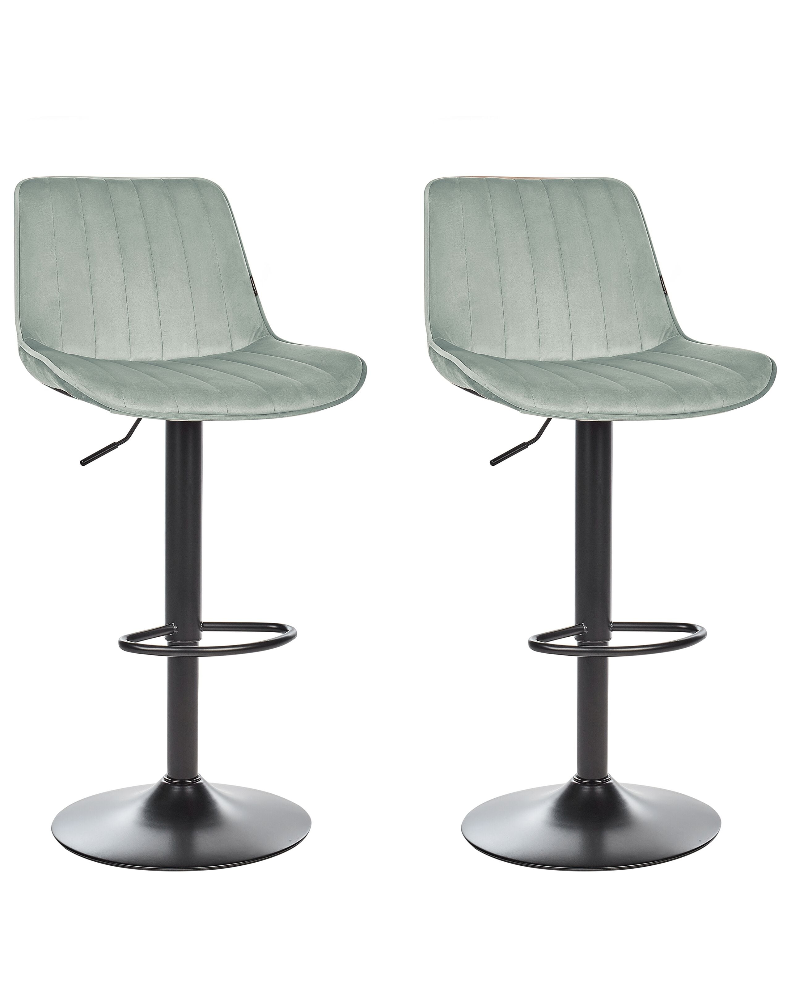 Conjunto de 2 sillas de bar dubrovnik giratoria terciopelo verde menta