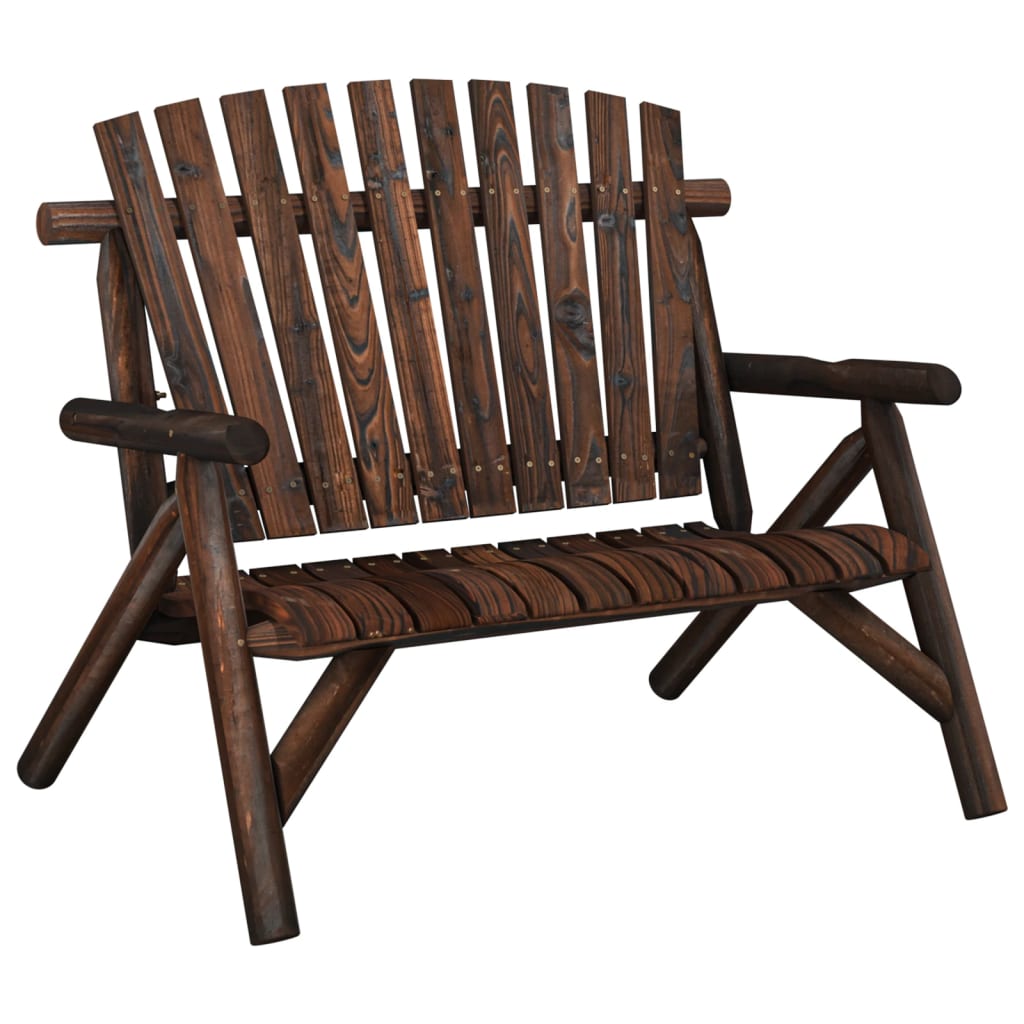 vidaXL banco de jardín de 2 plazas madera maciza abeto 119x85x98 cm