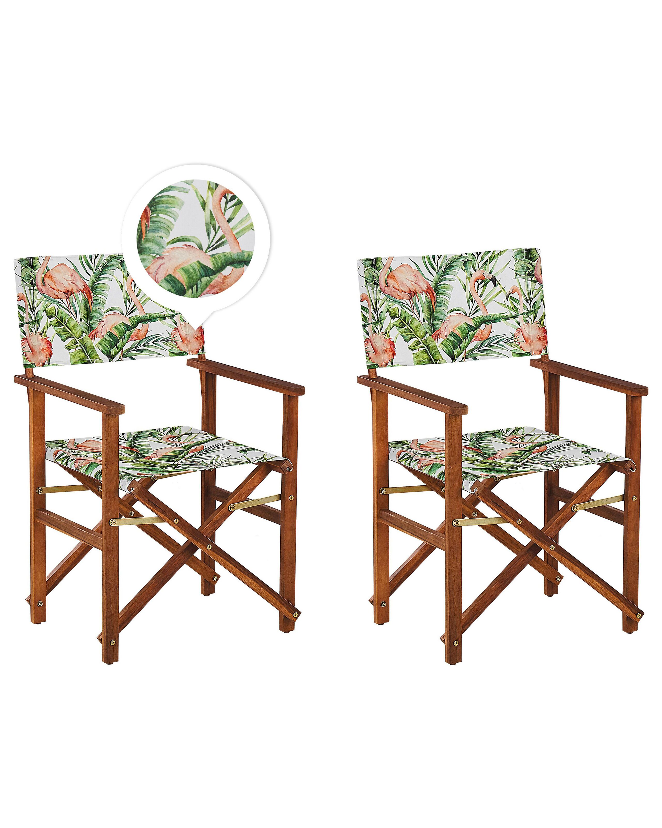 Conjunto de 2 sillas de jardín cine madera de acacia marrón oscuro