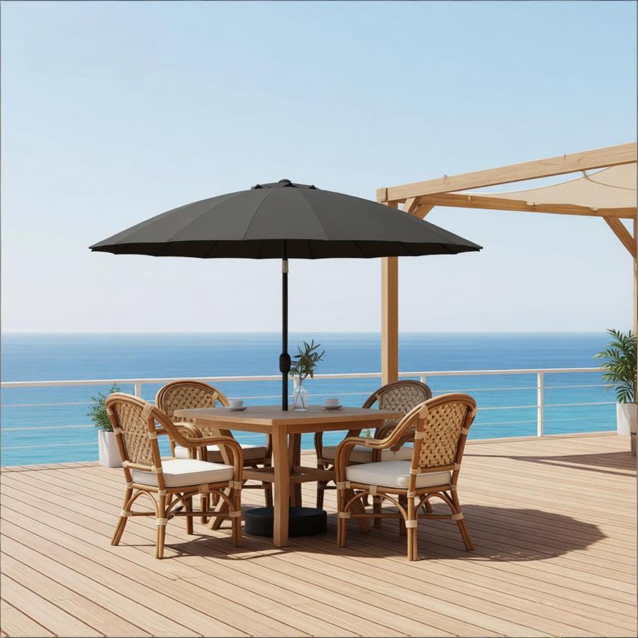 Sombrilla de jardín inclinable gris oscuro 257 cm con manivela