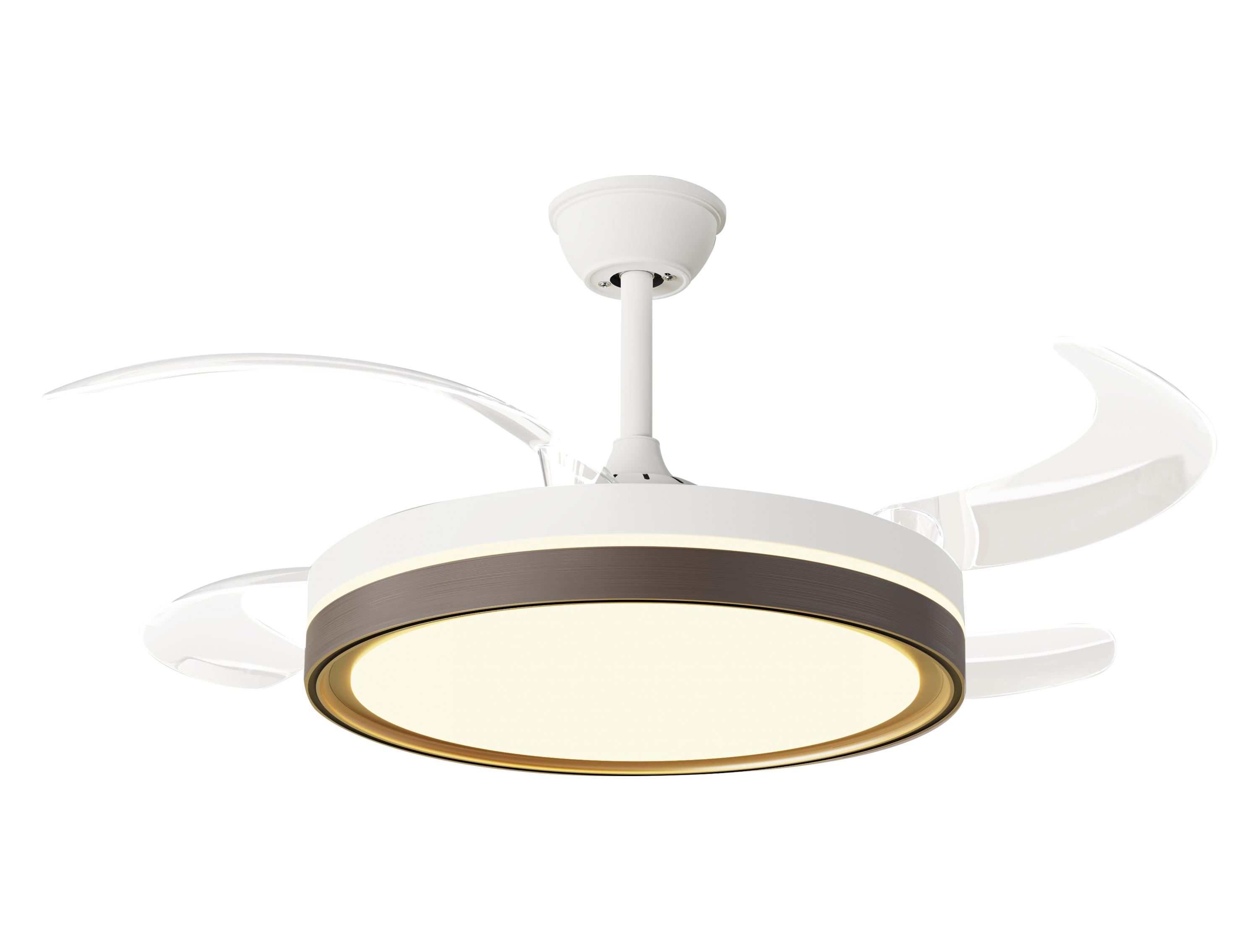 Ventilador de techo retráctil con luz LED y temporizador