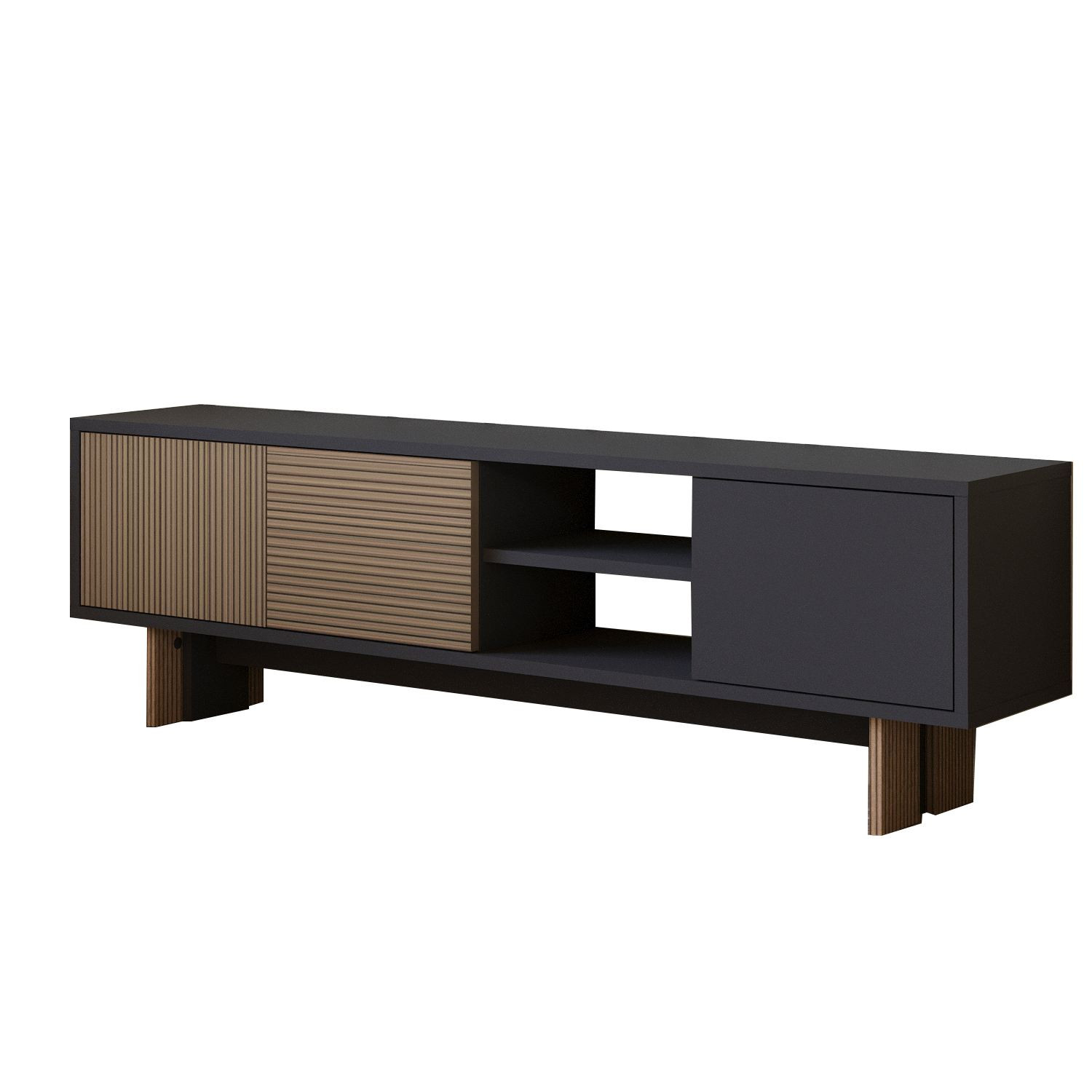 Soporte de tv de madera "ravello" - 150 x 30 x 45 cm - marrón