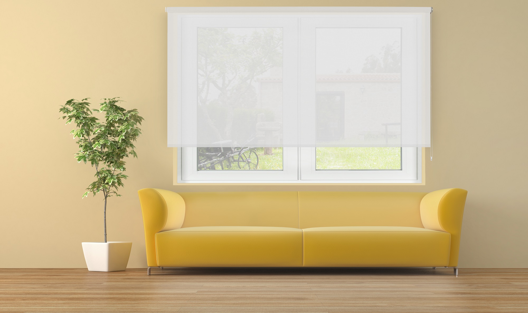 Estor enrollable traslúcido cotton blanco 90 x 250cm
