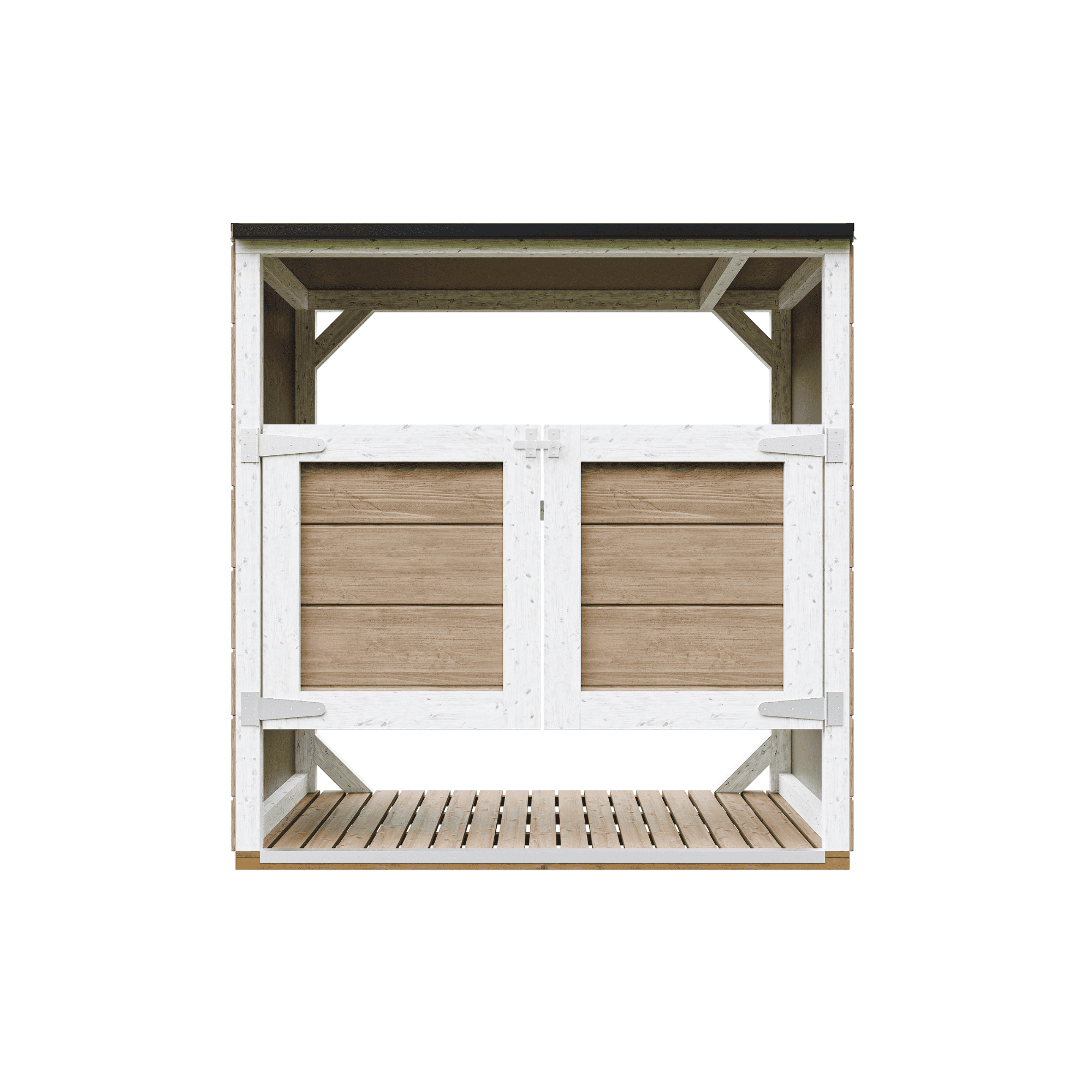 Cobertizo jardín para cubos basura 2x240l m980a-terra brown