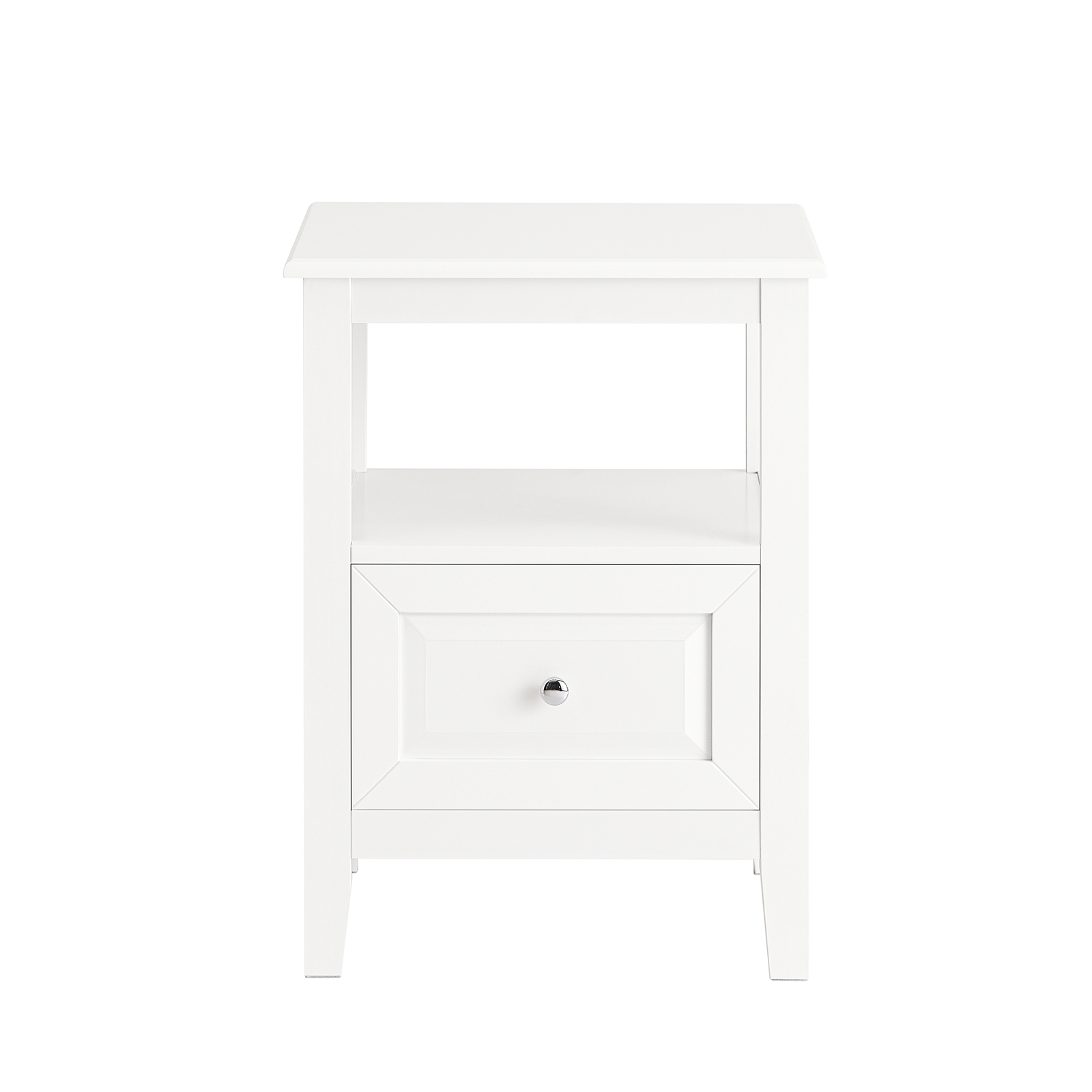 Sobuy mesita de noche con 1 cajón y 1 estante blanco madera 40x35cm