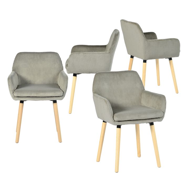 Meubles cosy - set de 4 sillas de comedor escandinavas con patas de madera