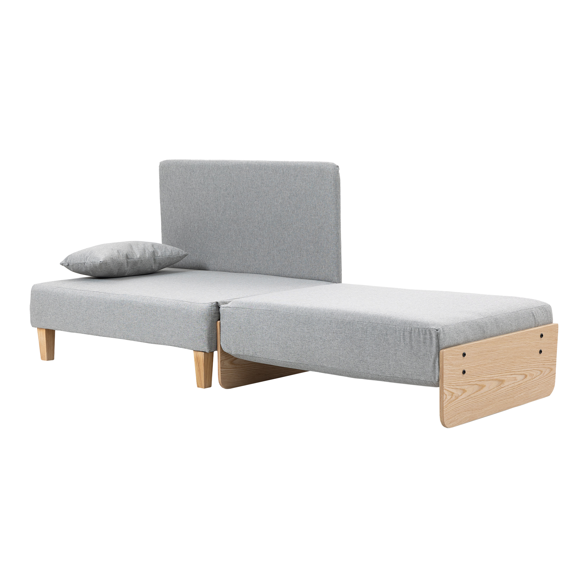 Sillón cama para 1 seinlus 81x88x68 cm - gris claro [en.casa]