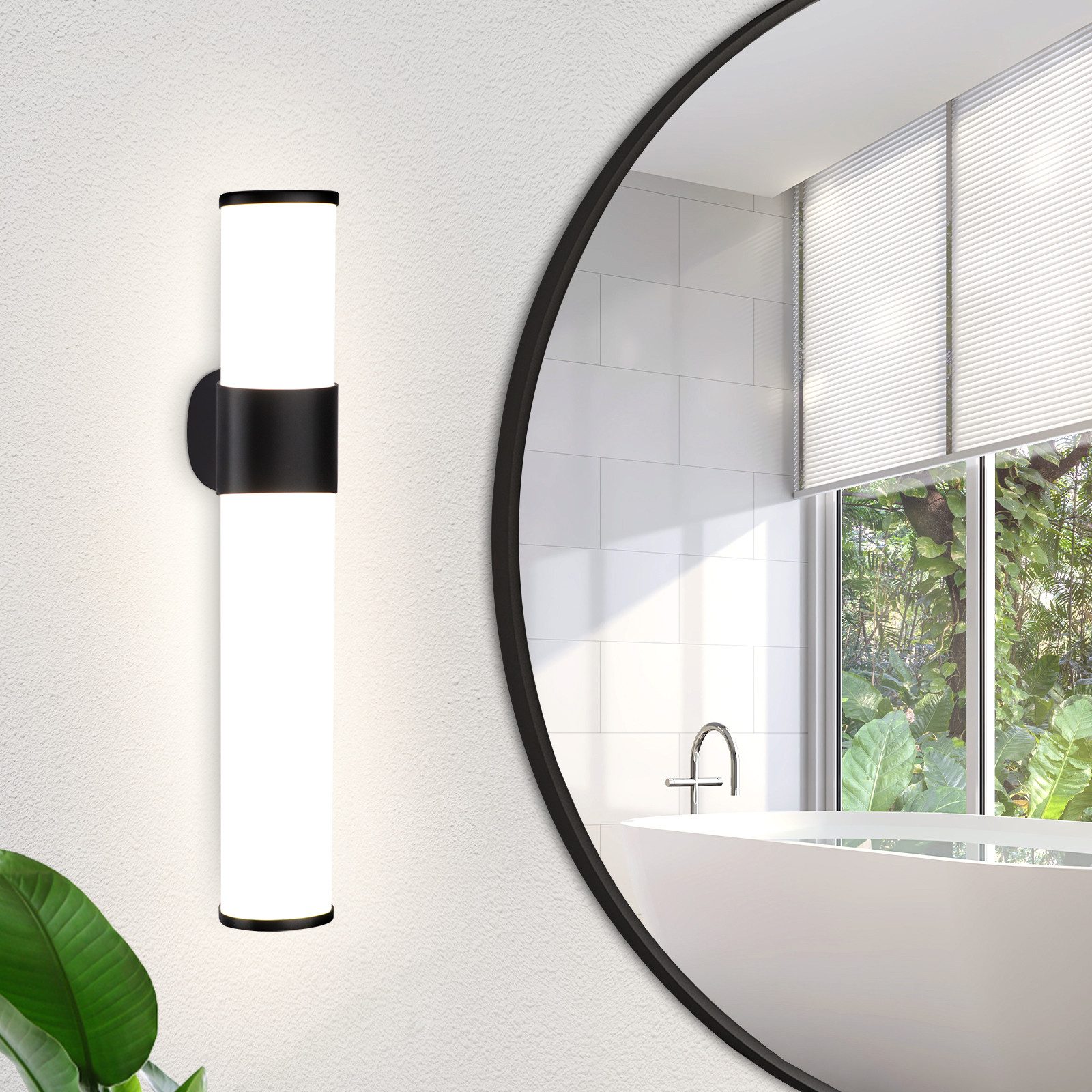 Nettlife lámpara de pared para baño LED negro 35x12.8 ip44
