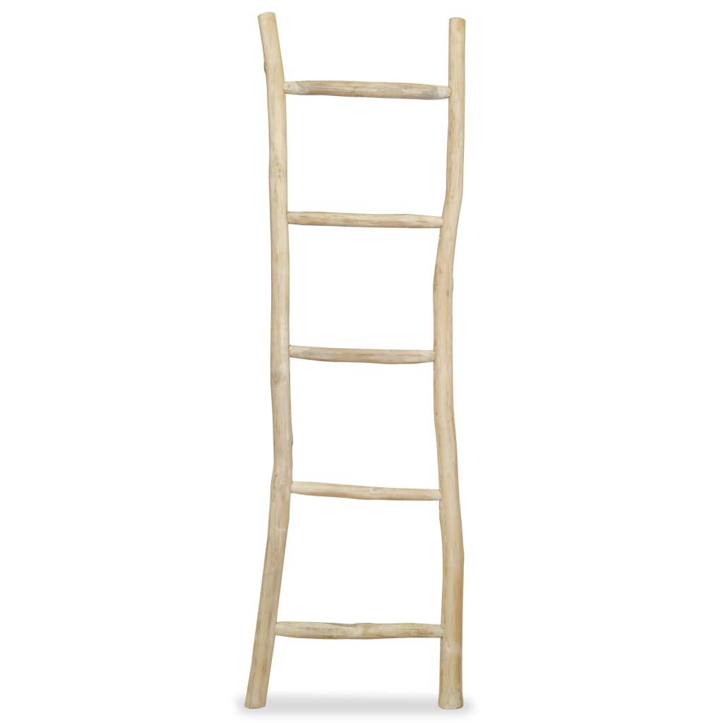 vidaXL escalera toallero con 5 peldaños teca 45x150 cm natural