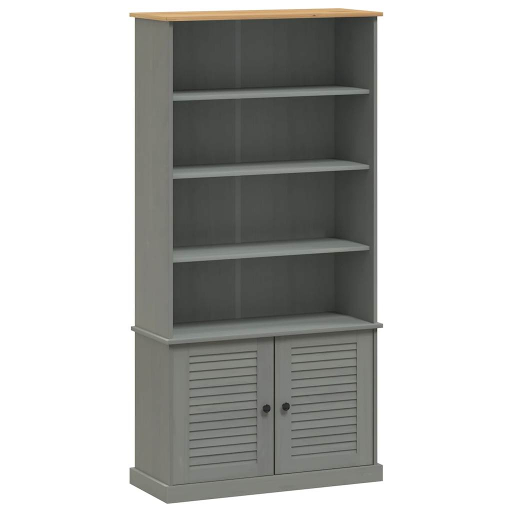 vidaXL librería vigo madera maciza de pino gris 85x35x170 cm