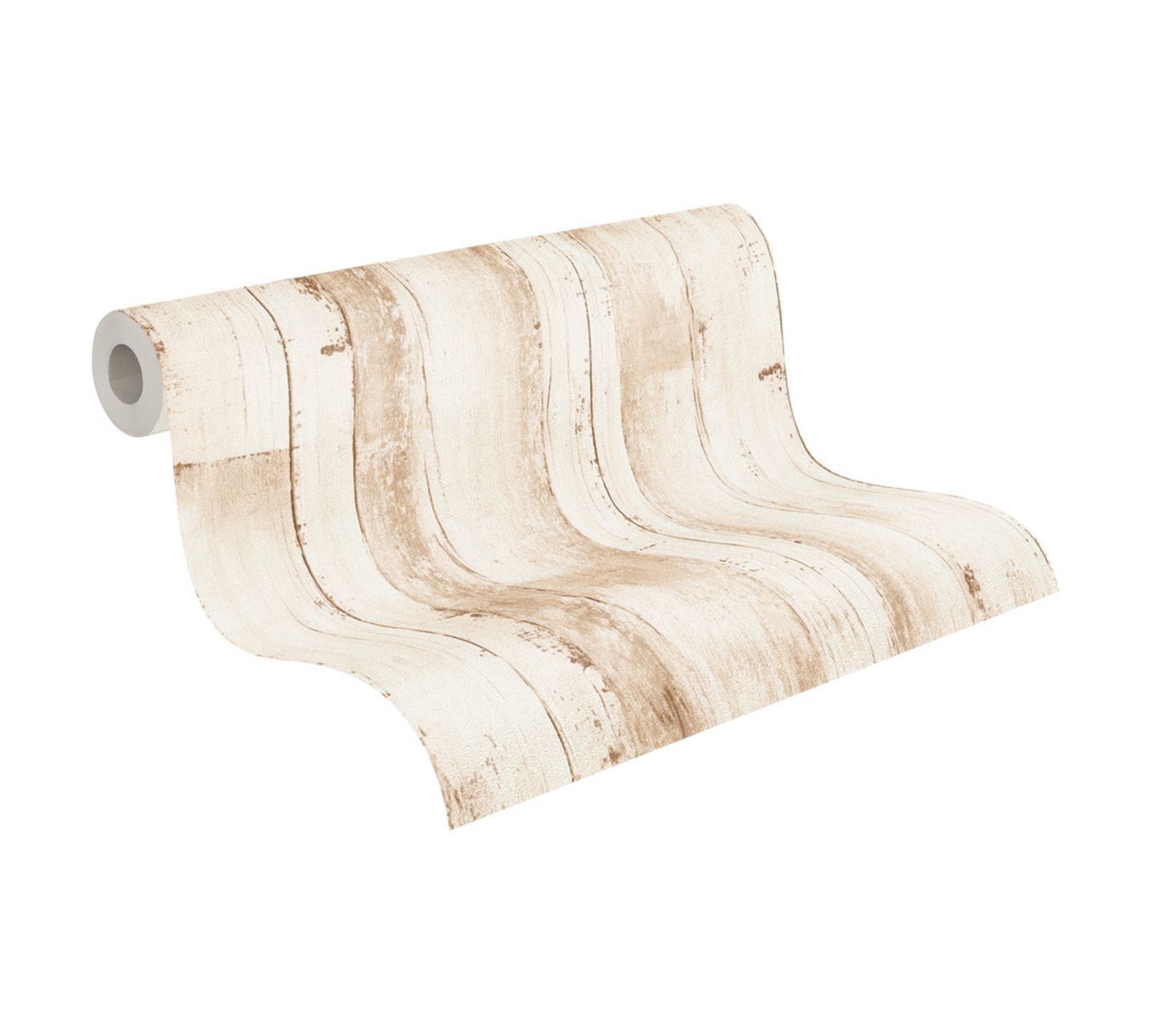 A.s. Création papel pintado madera beige y blanco - 53 cm x 10.05 m