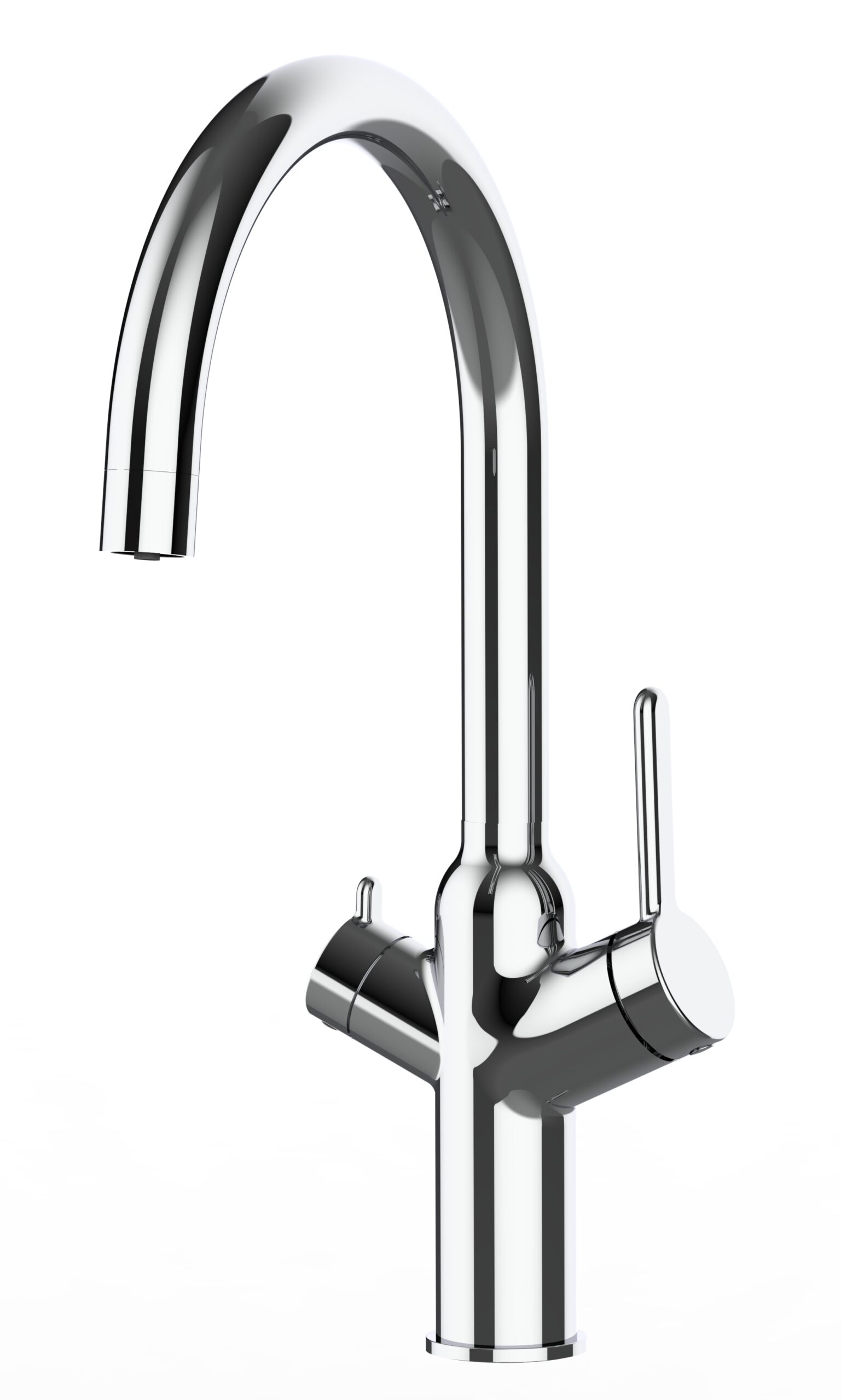 Grifo de cocina 3 vías cromado con caño alto u giratorio 360°, BOD