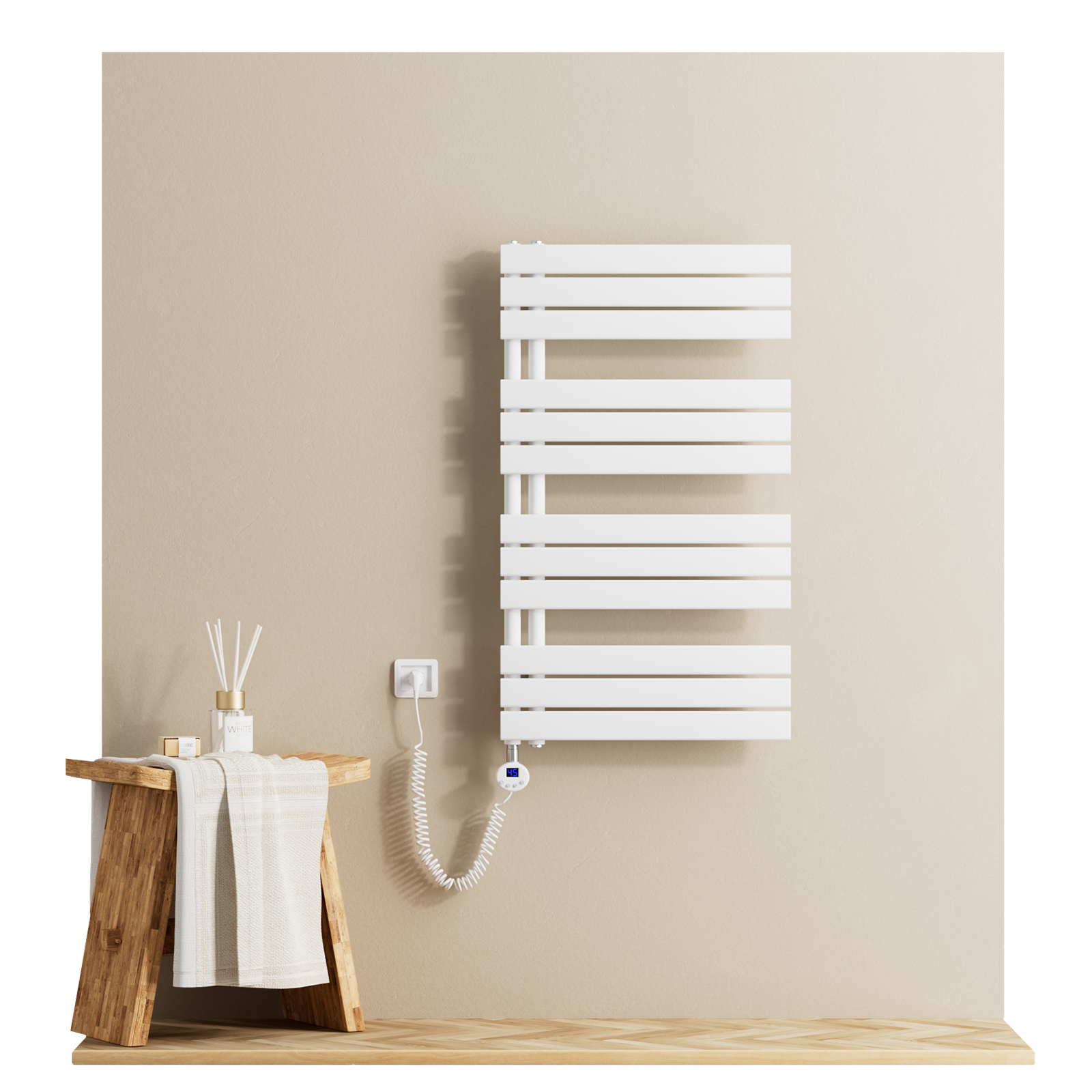 Emke toallero eléctrico 1041x600 mm blanco 600w Wi-Fi detección ventana