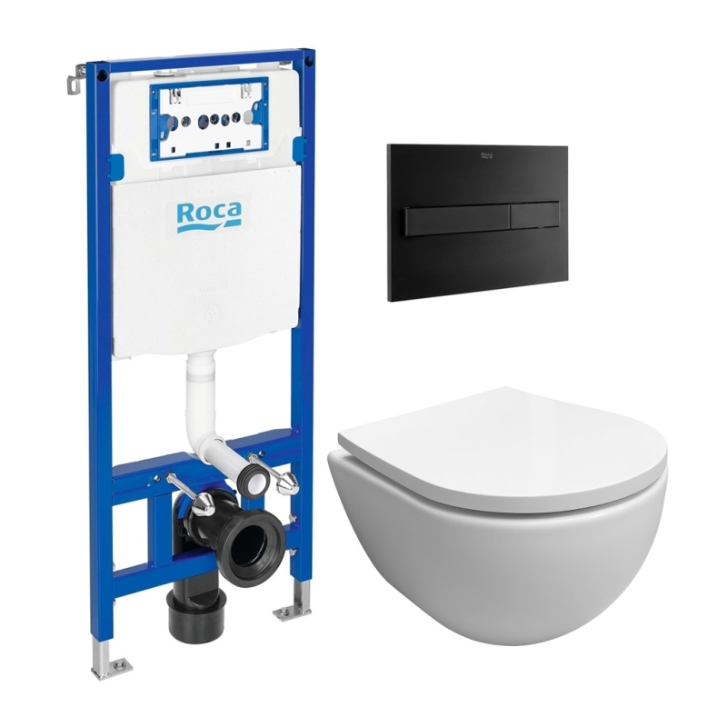 Roca duplo + pl7 negro mate + wc ab swiss soft-close