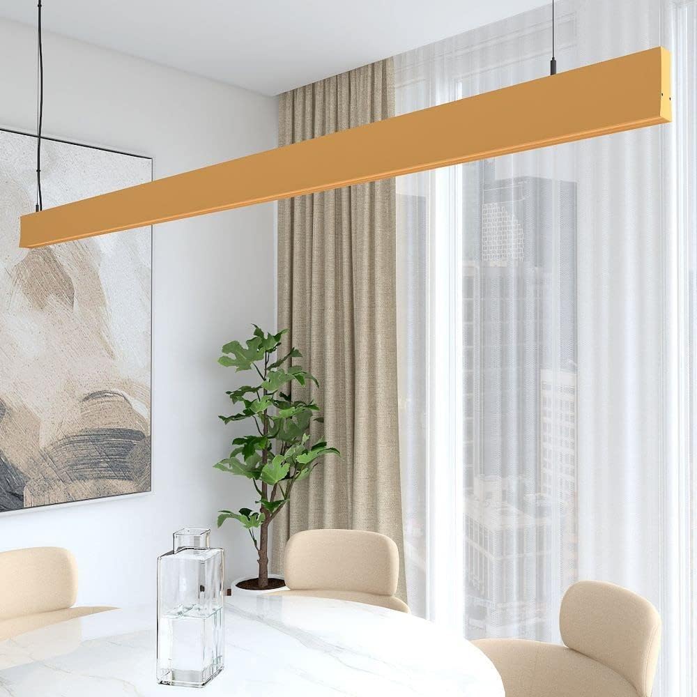 Lámpara lineal techo colgante amarillo 1 metro 4000k luz natural