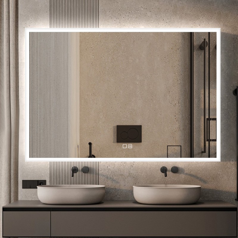 Espejo baño gaia+ 60x80 LED fría antivaho doble sensor