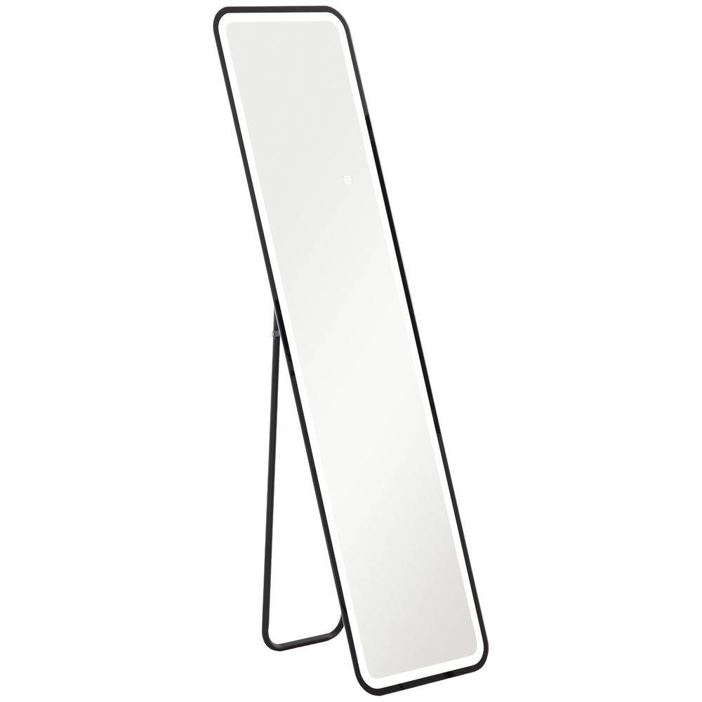 Espejo cuerpo entero 40x3x150 cm vidrio templado, metal Homcom