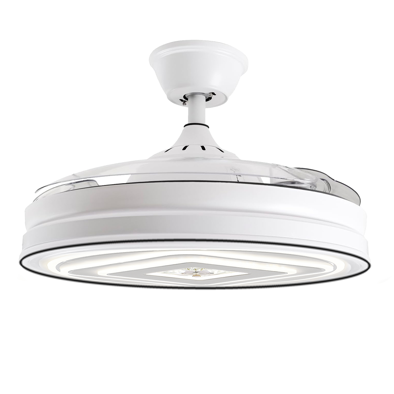 Ventilador de techo con luz enchanted blanco, 4 aspas retráctiles